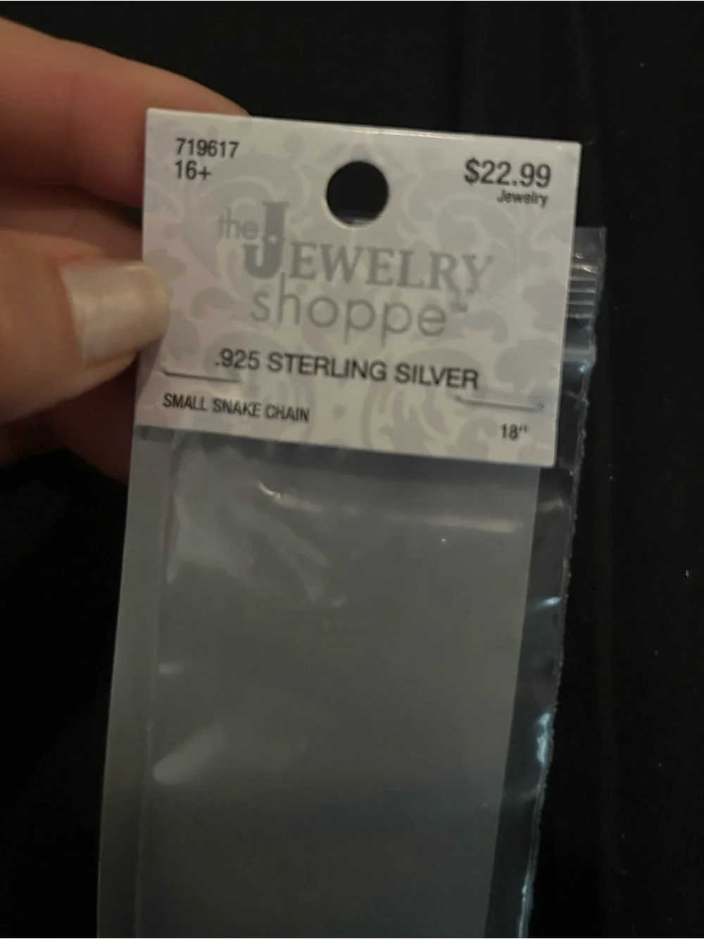 New Jewelry Shoppe stamped “925” Sterling Silver Necklace Snake Chain 18 inch
